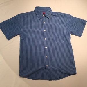 Blue Striped Boys Button Up Shirt